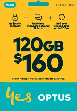 Coles Optus $160 Prepaid SIM Starter Kit offer