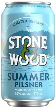 Coles Stone & Wood Summer Pilsner Cans 16x375mL offer