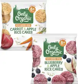 Coles Only Organic Rice Cakes Blueberry & Apple or Carrot & Apple 35g offer