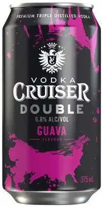 Coles Vodka Cruiser Double Guava Cans 4x375mL offer