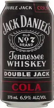 Coles Jack Daniels Double Jack & Cola Cans 10x375mL offer