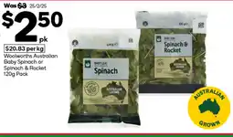 Woolworths Woolworths Australian Baby Spinach or Spinach & Rocket offer