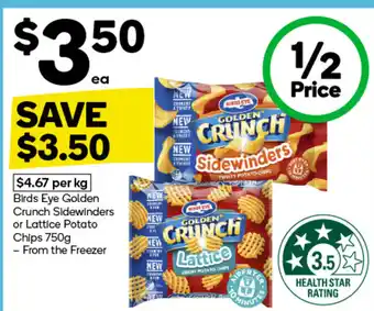 Woolworths Crunch Sidewinders or Lattice Potato Chips offer