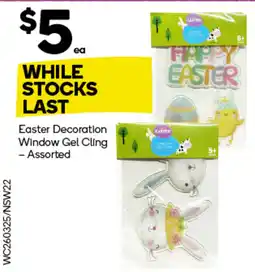 Woolworths Easter Decoration Window Gel Cling offer