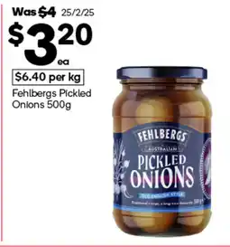 Woolworths Fehlbergs Pickled Onions offer