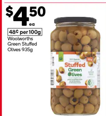 Woolworths Woolworths Green Stuffed Olives offer