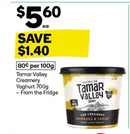 Woolworths Tamar Valley Creamery Yoghurt offer