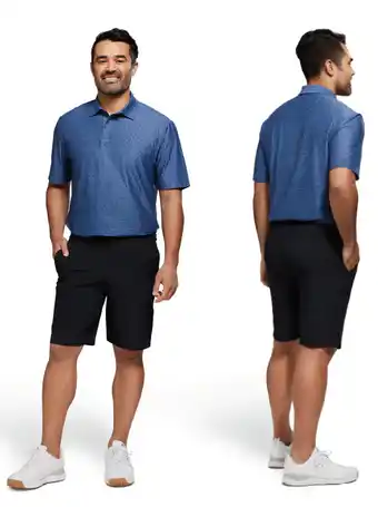 Drummond Golf Gregnorman men’s mini shark print polo or oval tee print polo & microfibre short offer