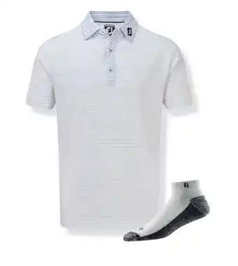 Drummond Golf Fj men’s lisle pinstripe mix polo & men’s pro dry extreme sport sock offer