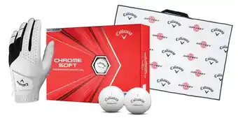 Callaway 2020 chrome soft or 2020 chrome soft triple track 12pk balls, 2017 microfibre tour towel, weather spann glove