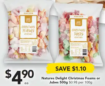 Drakes Natures delight christmas foams or jubes 500g offer