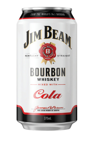 The Bottle O Jim beam white & cola 4.8% premix cans 375ml 10 pack offer