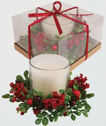 Drakes Vanilla candle with wreath offer