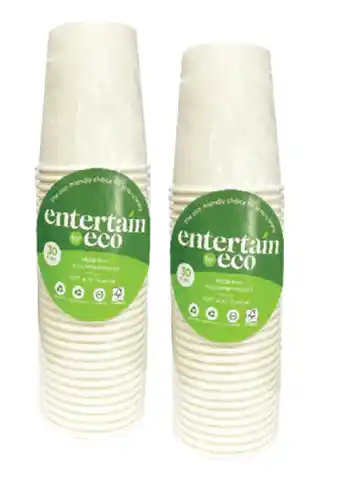 Entertain by eco paper cups 200ml 30 pack