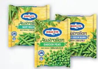 Drakes Birds eye garden, or baby peas or baby or sliced beans 500g offer