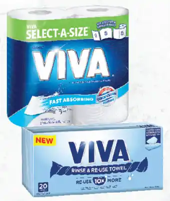Drakes Kleenex viva paper towel 2 pack, select a size 2 pack or rinse & re-use towel 20 pack offer
