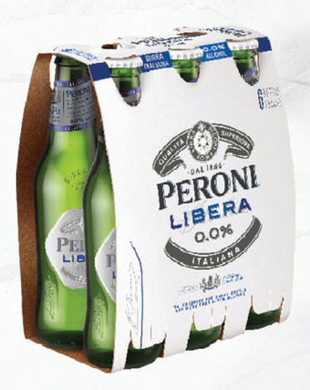 Peroni libera non alcoholic beer bottles 6x330ml