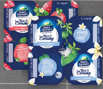 Drakes Dairy farmers thick & creamy yoghurt 4x110g offer