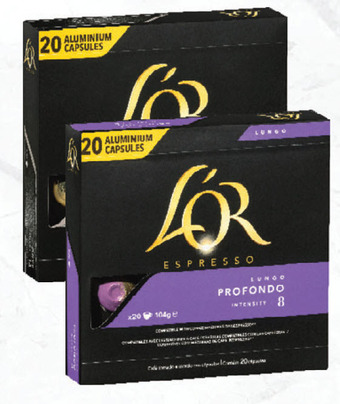Drakes L'or espresso coffee capsules 20 pack 104g offer