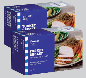 Drakes Farmer + co turkey breast traditional roast 1kg offer