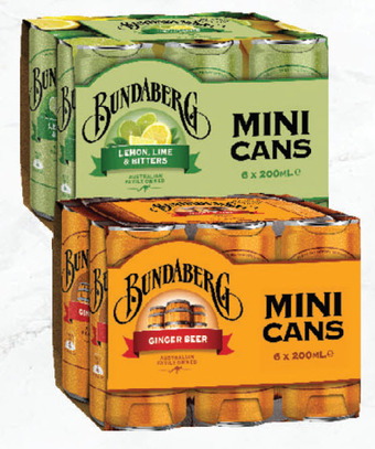 Drakes Bundaberg mini cans 6x200ml offer