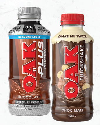 Drakes Oak thickshake or plus protein flavoured milk 425ml - 500ml offer
