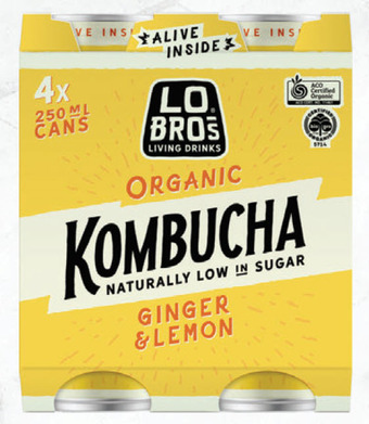 Drakes Lo bros organic kombucha 4x250ml offer