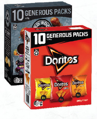 Drakes Red rock deli selection box or doritos generous 10 pack 280g offer