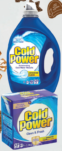 Drakes Cold power laundry powder 1.8kg-2kg or liquid 1.8lt-2lt offer