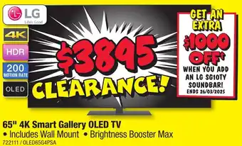 JB Hi-Fi 65" 4K Smart Gallery OLED TV offer