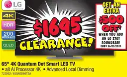 JB Hi-Fi 65" 4K Quantum Dot Smart LED TV offer