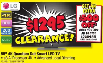 JB Hi-Fi 55" 4K Quantum Dot Smart LED TV offer