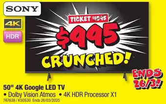 JB Hi-Fi 50" 4K Google LED TV offer