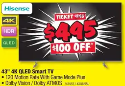 JB Hi-Fi 43" 4K QLED Smart TV offer