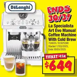 JB Hi-Fi La Specialista Art Evo Manual Coffee Machine With Cold Brew offer