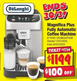 JB Hi-Fi Magnifica Plus Fully Automatic Coffee Machine offer