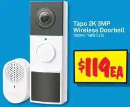 JB Hi-Fi Tapo 2K 3MP Wireless Doorbell offer