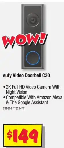 JB Hi-Fi eufy Video Doorbell C30 offer