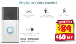 JB Hi-Fi Ring Battery Video Doorbell offer