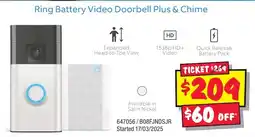 JB Hi-Fi Ring Battery Video Doorbell Plus & Chime offer