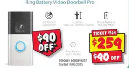 JB Hi-Fi Ring Battery Video Doorbell Pro offer