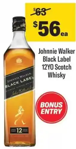 Liquorland Johnnie Walker Black Label 12YO Scotch Whisky offer