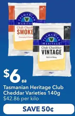 Ritchies Tasmanian Heritage Club Cheddar Varieties offer