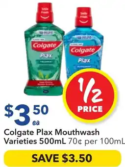 Ritchies Colgate Plax Mouthwash Varieties offer