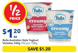 Ritchies Bulla Australian Style Yoghurt Varieties offer