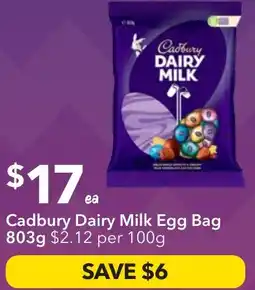 Ritchies Cadbury Dairy Milk Egg Bag offer