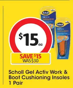 Scholl Gel Activ Work & Boot Cushioning Insoles