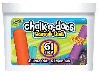 Chalk-A-Doos 61Pc Sidewalk Chalk in Tub