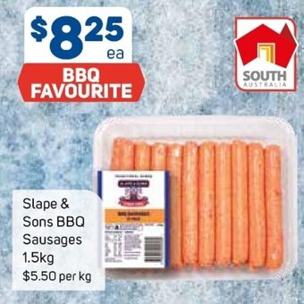 Foodland Slape & Sons BBQ Sausages 1.5kg offer
