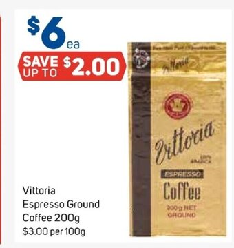 Foodland Vittoria Espresso Ground Coffee 200g offer